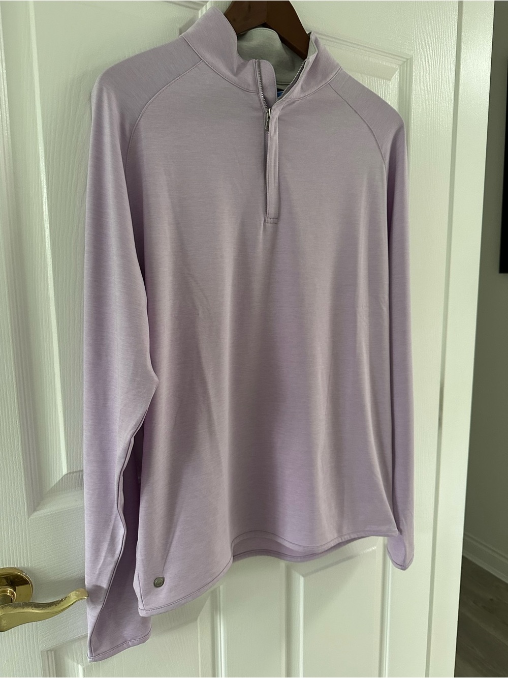 Peter Millar Crown Crafted Stealth Performance Quarter-Zip Lavender Medium Golf